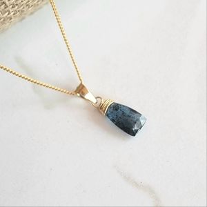 MOSS KYANITE Necklace Minimalist Crystal Gemstone